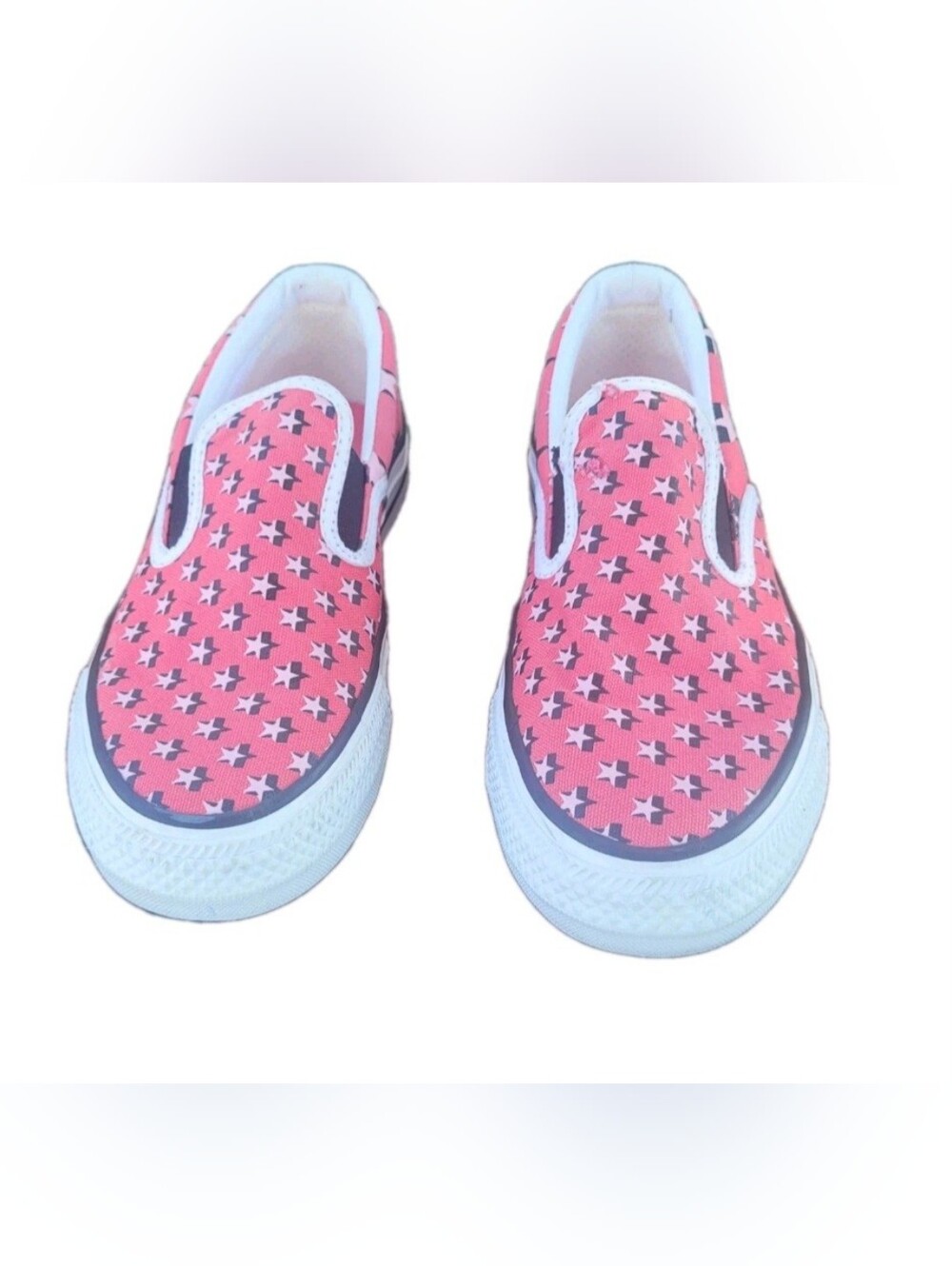 Converse All Star Pink Stars Double-Gore Slip-On Women Sneakers Size 6.5
